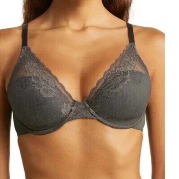 NWOT Natori 741258 Avail Convertible Underwire Contour Bra in Dark Grey – 32DD - Picture 1 of 8